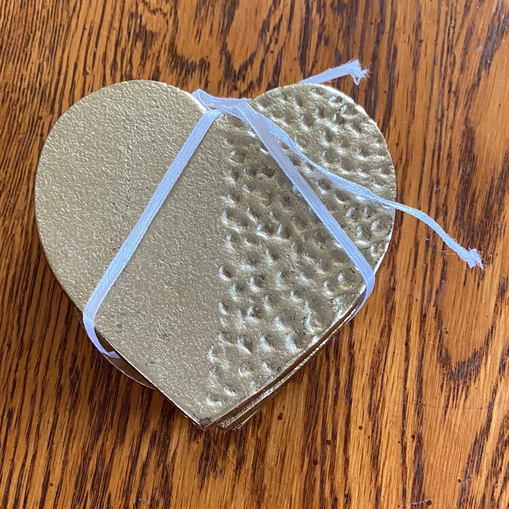 Gold Heart Party Coasters